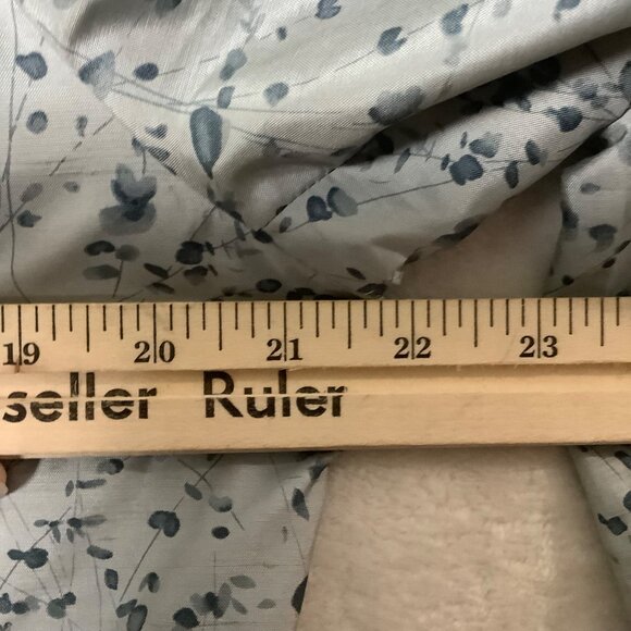 Vtg Rena Rowan Floral 100% Silk Blazer Jacket Size 14 Lined Button Front Blue - Picture 5 of 7